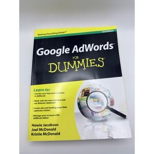 Google AdWords For Dummies 3rd Edition Jacobson McDonald Paperback Book